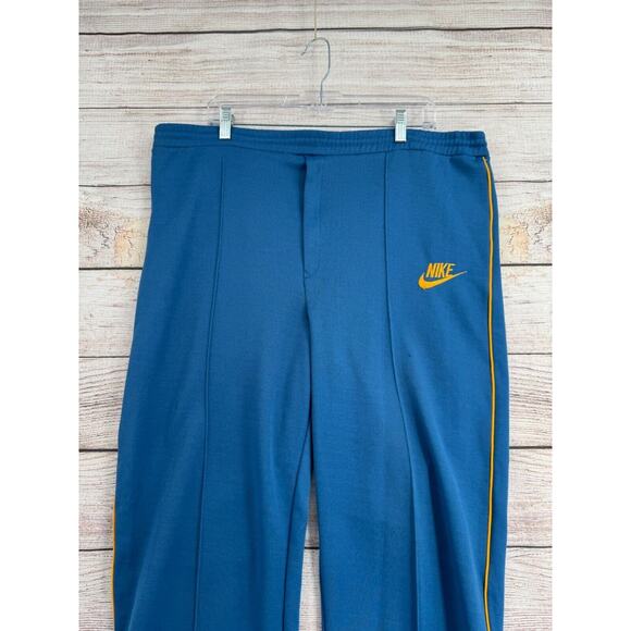 Vintage 80's Nike Track Sweatpants Men's Size‎ XL Blue/Gold Embroidered - Picture 3 of 13